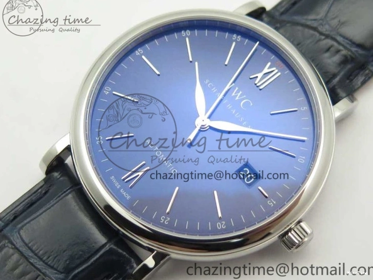 MIROTIME 0518 Portofino Automatic SS FKF 1:1 Best Edition Blue Dial on Blue Leather Strap A Cozy 7133